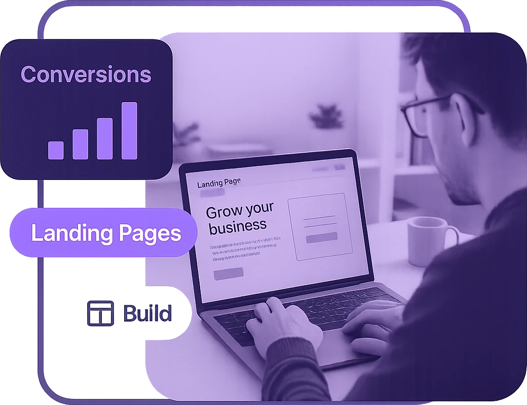 Landing pages built to convert ad clicks into leads